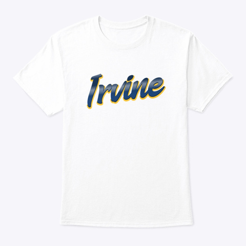 Irvine   Dark Blue And Yellow White T-Shirt Front