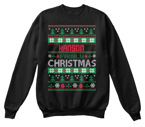 Hanson Family Christmas Black T-Shirt Front