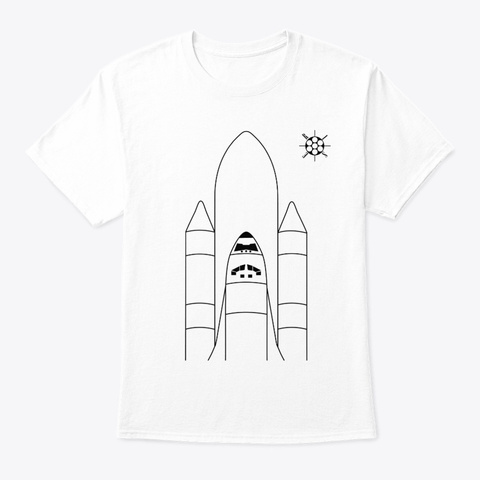 Space Ship White T-Shirt Front