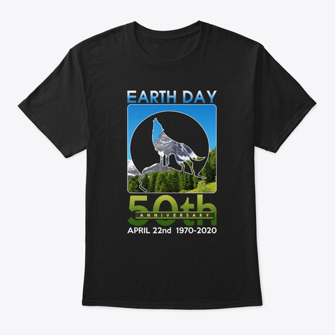 50th Anniversary Wolf Lover Black T-Shirt Front