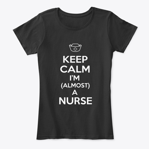 Keep Calm Nursing Student T Shirts Black T-Shirt Front