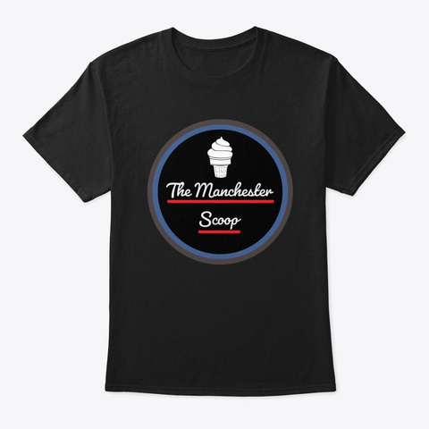 The Manchester Scoop Black T-Shirt Front