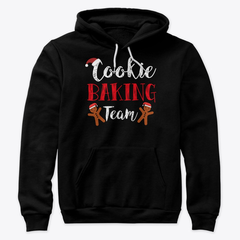 Holiday Christmas Cookie Baking Team Black T-Shirt Front