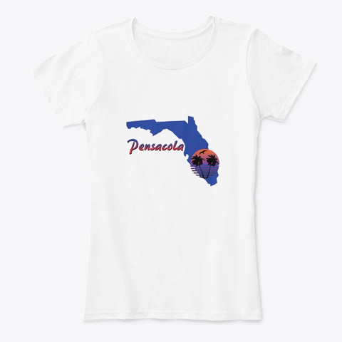 Pensacola Beach Florida White T-Shirt Front