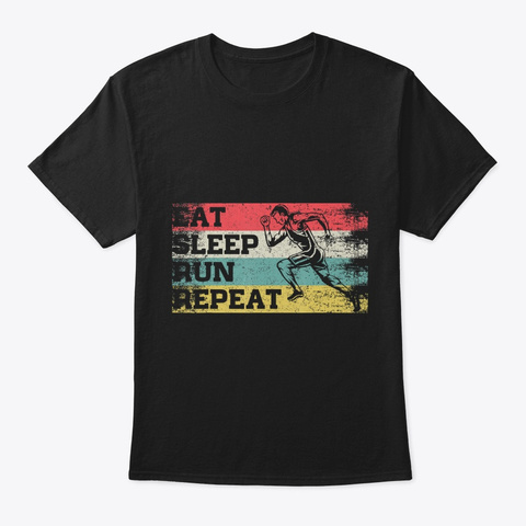 Vintage Retro Eat Sleep Run Repeat Funny Unisex Tshirt
