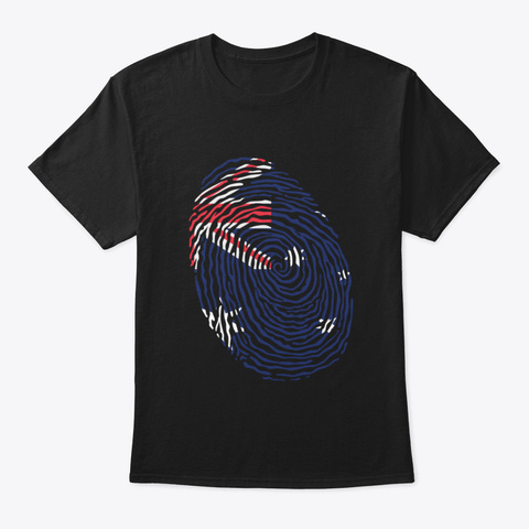 Australia Fingerprint Black áo T-Shirt Front