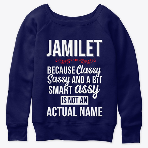Jamilet Classy, Sassy And A Bit Smart  Navy  T-Shirt Front
