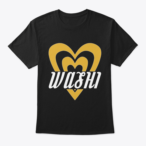 Gold Heart Washi For Art & Craft Washi T Black T-Shirt Front