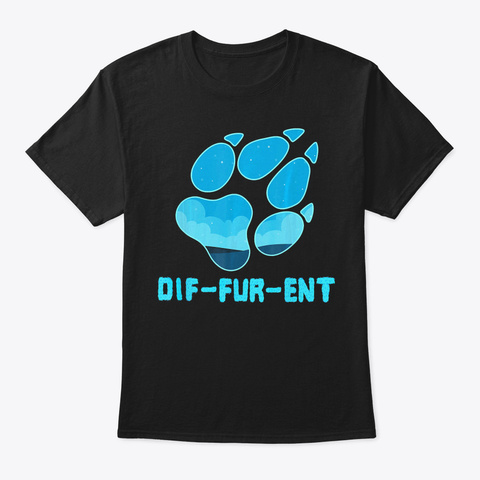 Furry Shirt   Diffurent Wolf Dog Paw T S Black T-Shirt Front