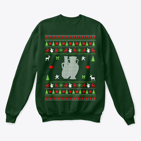 Pottery Ugly Christmas Sweater Deep Forest  T-Shirt Front