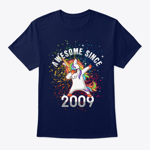 Awesome Since 2009 Navy T-Shirt Front