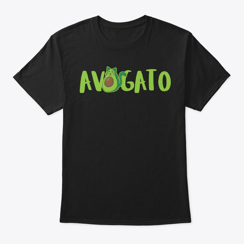 Cats Cat Avocado Lover Avogato Birthday Black T-Shirt Front