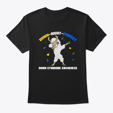 Llama Down Syndrome Awareness Gift Black Camiseta Front