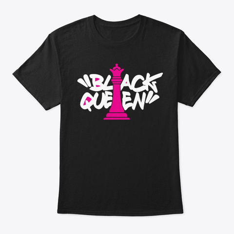 Female Awesome Black Queen Tshirt  Black T-Shirt Front