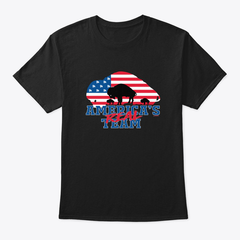 America's Real Team In Buffalo Black T-Shirt Front