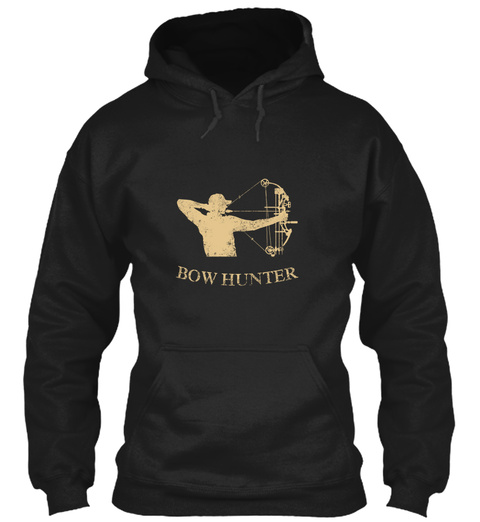 Bow Hunter Black T-Shirt Front