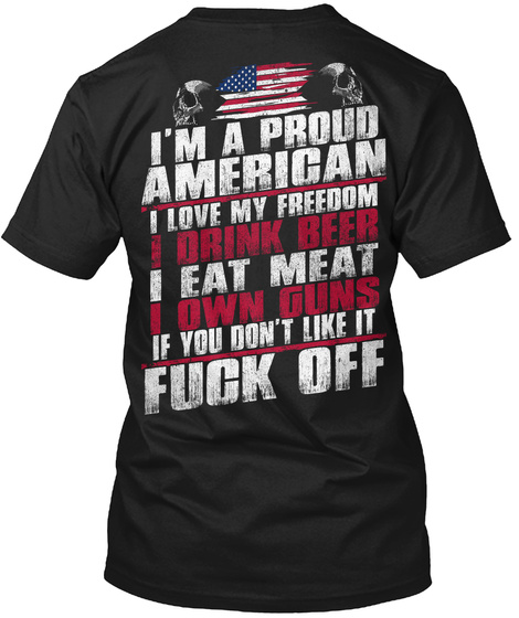 Proud American Black Camiseta Back
