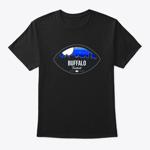 Buffalo Football Skyline Badge Black T-Shirt Front