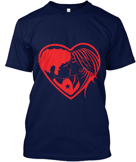 Valentine Day (Love T Shirt) Navy T-Shirt Front