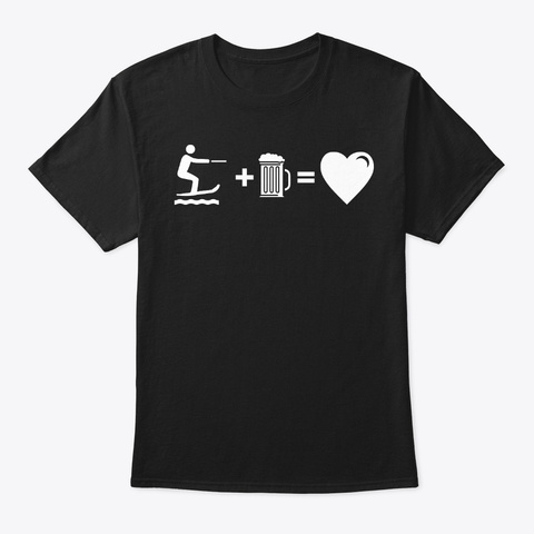 Wakeboarding Mug Of Beer Is Love Black T-Shirt Front