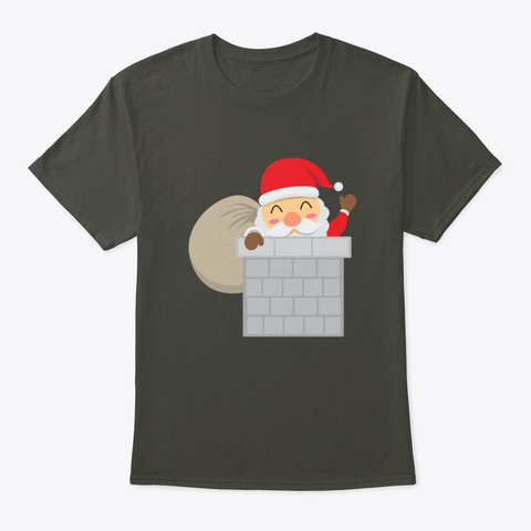 Santa Claus & His Red Hat Sliding Smoke Gray T-Shirt Front