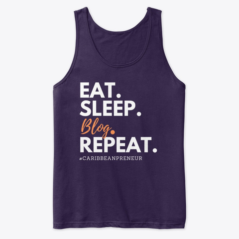 Eat Sleep Blog Repeat   White Text Team Purple Camiseta Front