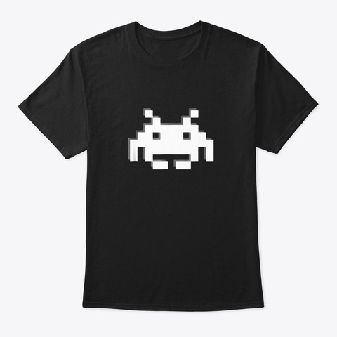 Gamersgaming Space Alien Invader Tshirt Black T-Shirt Front