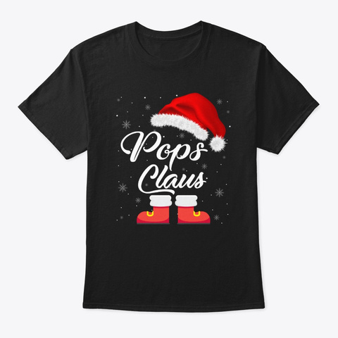 Christmas Pops Santa Tshirt Black T-Shirt Front