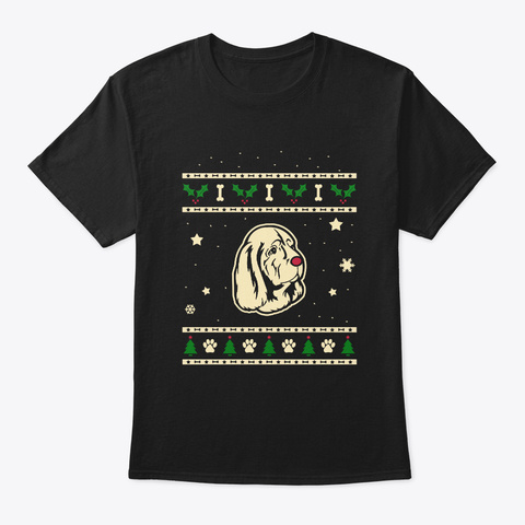 Christmas Sussex Spaniel Gift Black T-Shirt Front