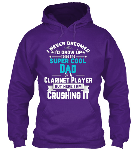 Super Cool Dad Of A Clarinet Player T Sh Purple T-Shirt Front