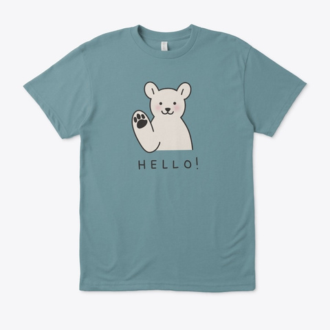Hello! Bear Heather Pacific T-Shirt Front