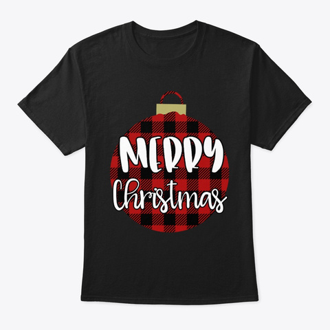 Merry Christmas Holiday Ornament  Black T-Shirt Front
