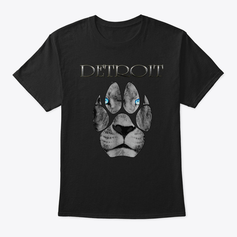 Detroit Football Fans Tshirt 313 (Lions) Black T-Shirt Front