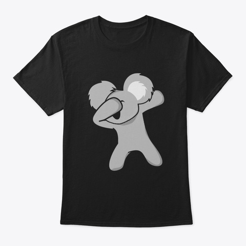 Dabbing Animal    Koala Ts Dabbing Koala Black T-Shirt Front