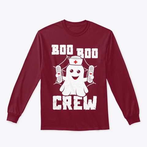 Boo Boo Crew Shirt Ghost Nurse Costume Cardinal Red T-Shirt Front