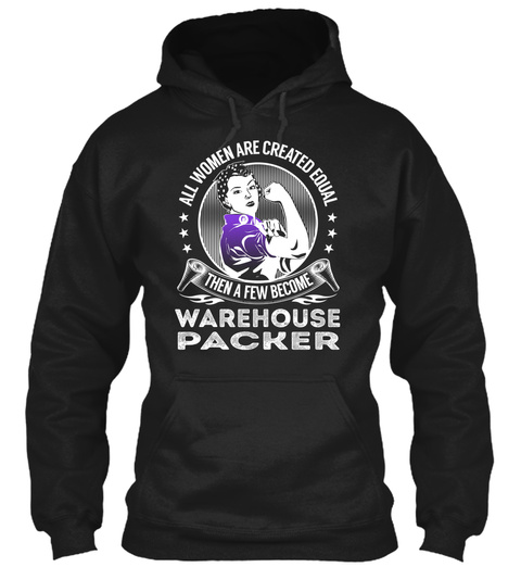 Warehouse Packer Black T-Shirt Front