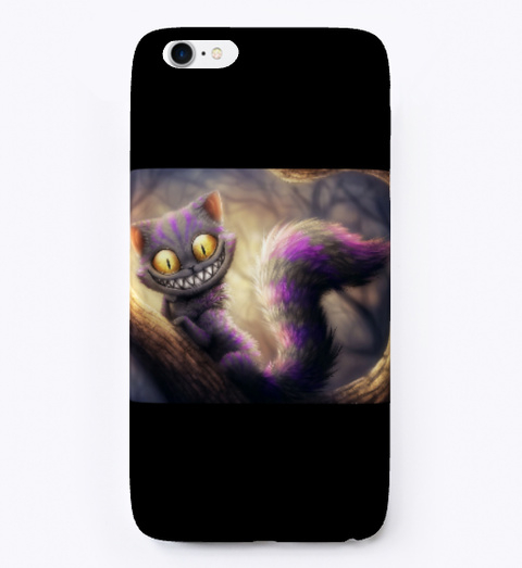 Scary Cat Funny Phone Case Black T-Shirt Front