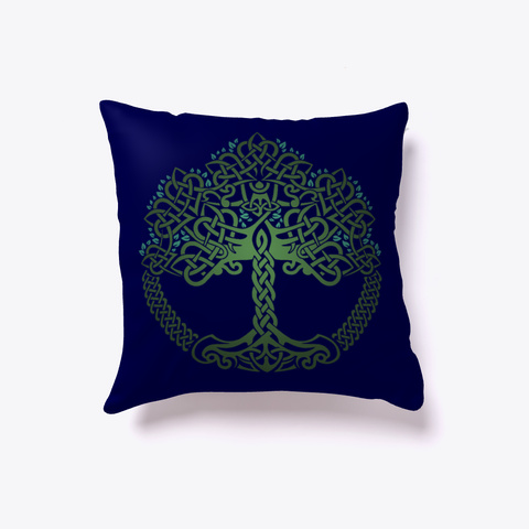 Viking Celtic Tree Of Life Pillow Dark Navy Camiseta Front