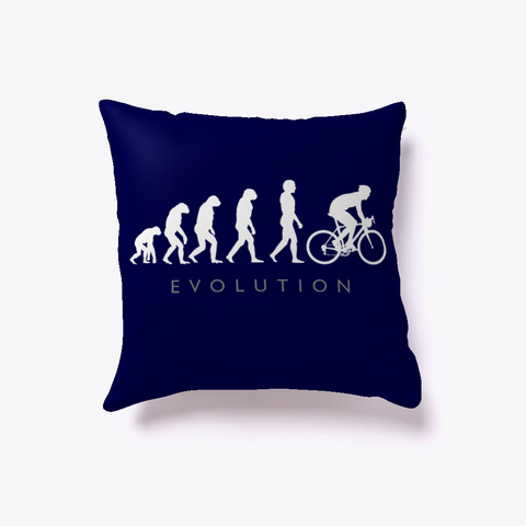 Evolution Of Cycling   Bicycle Pillow Dark Navy Kaos Front