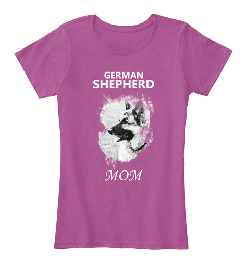 German Shepherd Mom Heathered Pink Raspberry T-Shirt Front