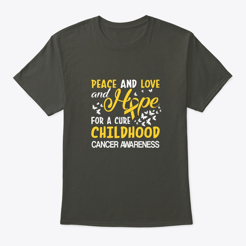 Hope Cure For Childhood Cancer Awareness Smoke Gray T-Shirt Front