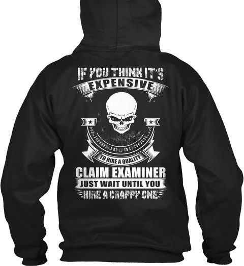 Claim Examiner Black T-Shirt Back