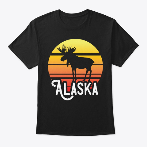 Alaska Moose Elk Wildlife Spirit Animal Black T-Shirt Front
