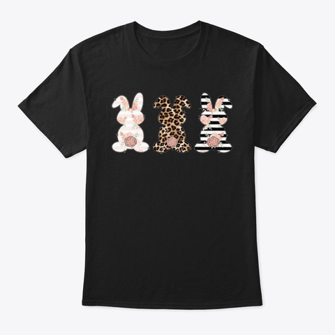 Easter Shirts For Women Bunny Printing S Black T-Shirt Front