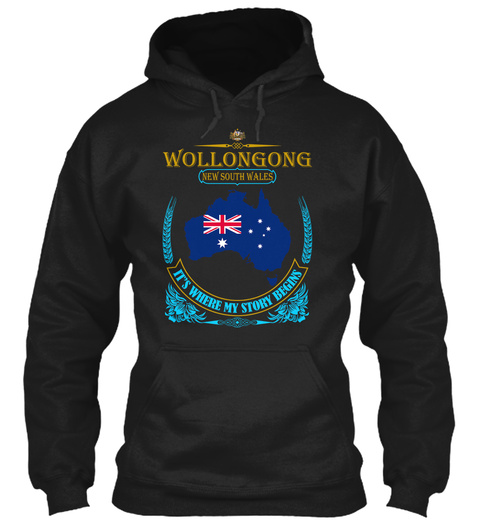 Wollongong Australia Shirt Black T-Shirt Front