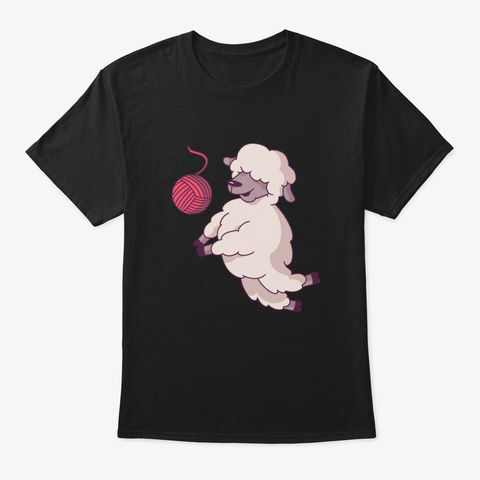Volleyball Sheep Black T-Shirt Front