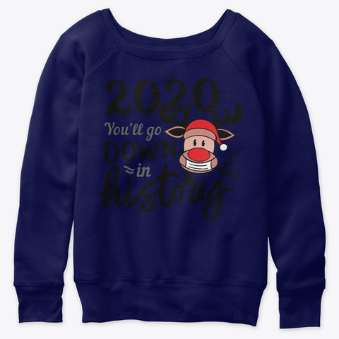 Quarantine Christmas Bundle Rudolph Gift Navy  áo T-Shirt Front