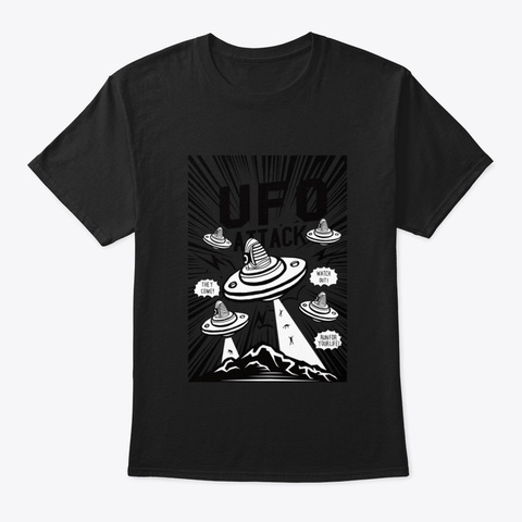Attack Ufo Black T-Shirt Front