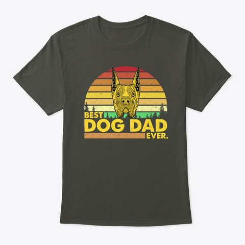 Vintage Best Great Dane Dad Ever Smoke Gray T-Shirt Front