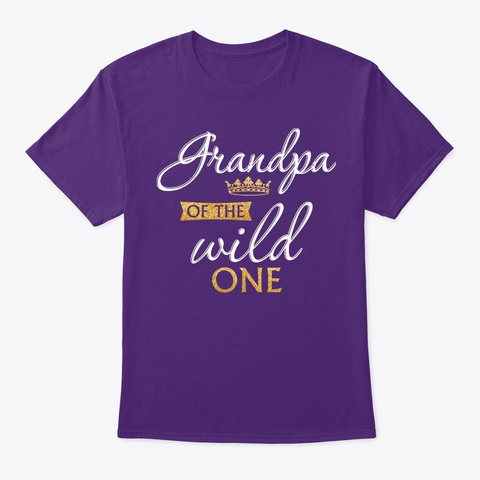 Grandpa Of The Wild One 1st Birthday Mat Purple Camiseta Front